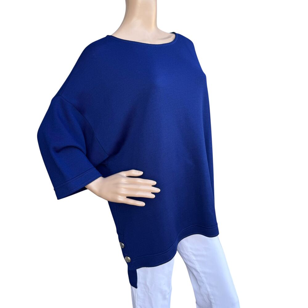 St. John Cobalt Blue Wool Blend Dolman Top Size S